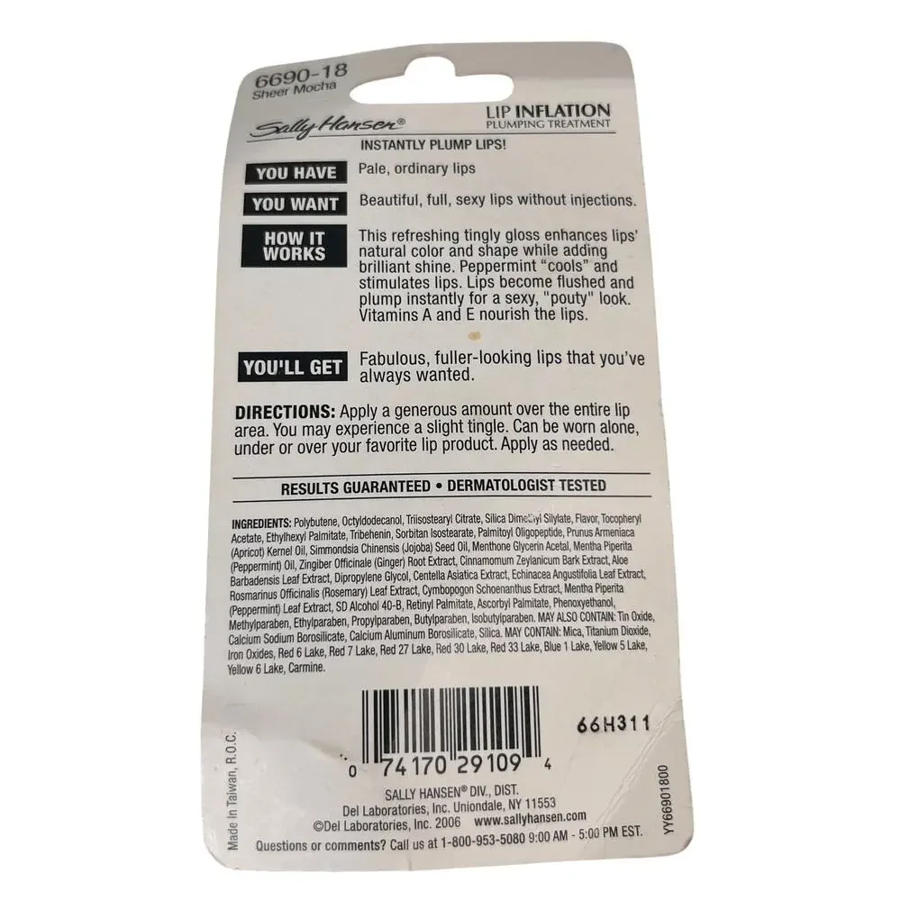 Sally Hansen Lip Inflation Lip Gloss 6690-18 Sheer Mocha New